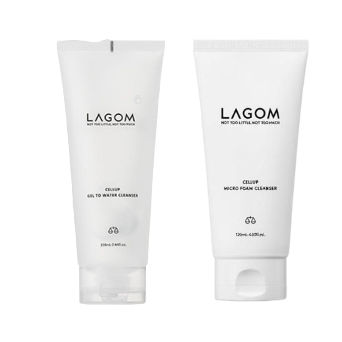 LAGOM Hydrating Cleansing Duo Micro Foam 150ml + Gel to Water 220ml Deep Purifying Daily Set