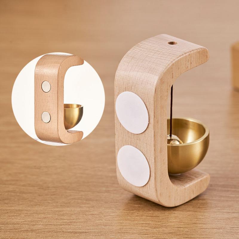 Wood Doorbell Chime Hanging Brass Wind Chimes Copper Bell Walnut Windbell Doorbells Vintage Door Bell Home Decorations