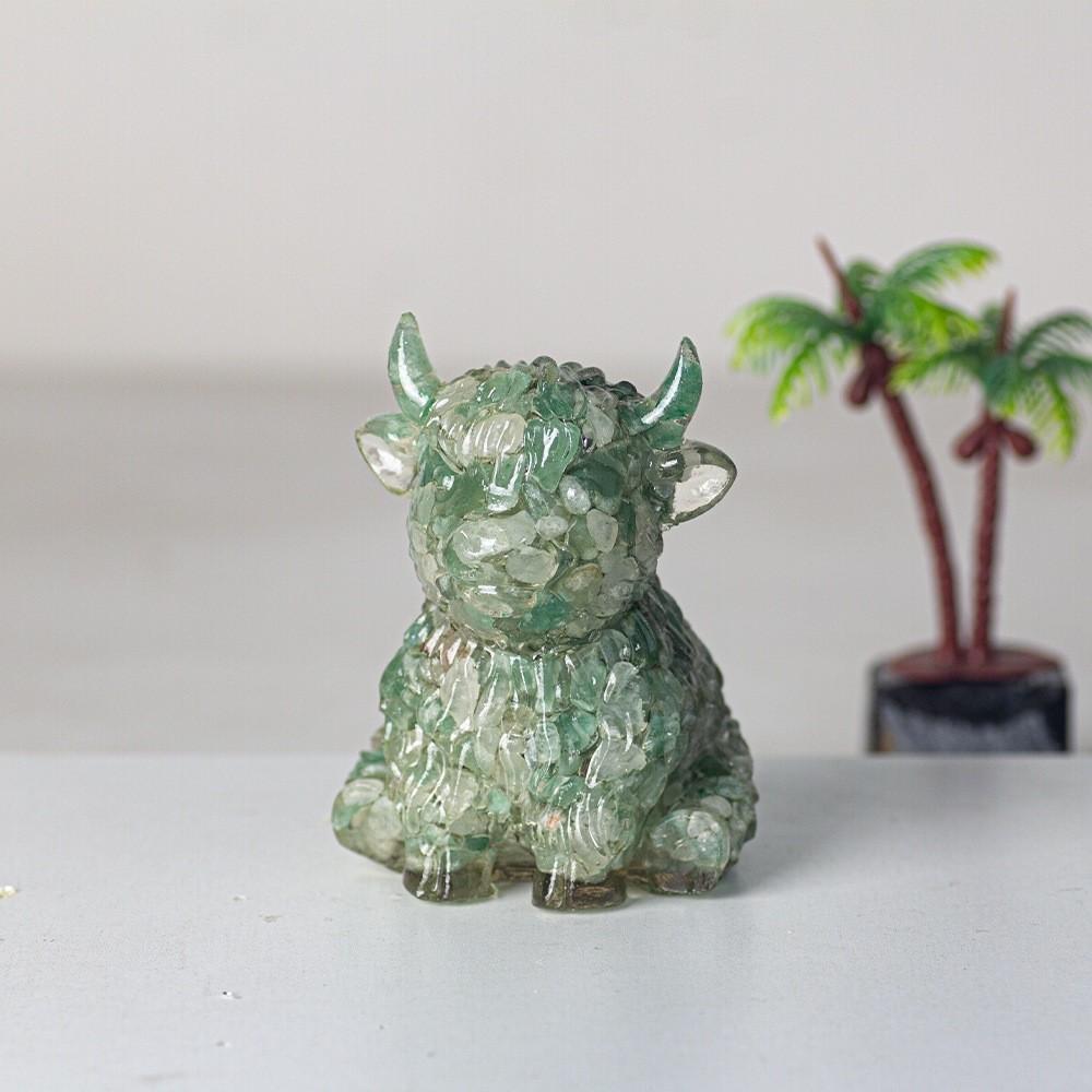 Animal Resin Craft Figurine With Natural Water Crystal For Office Decor And Feng Shui Gifts