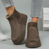 Autumn and winter new women's thick-soled snow boots cotton shoes warm and velvet elastic foot boots 44