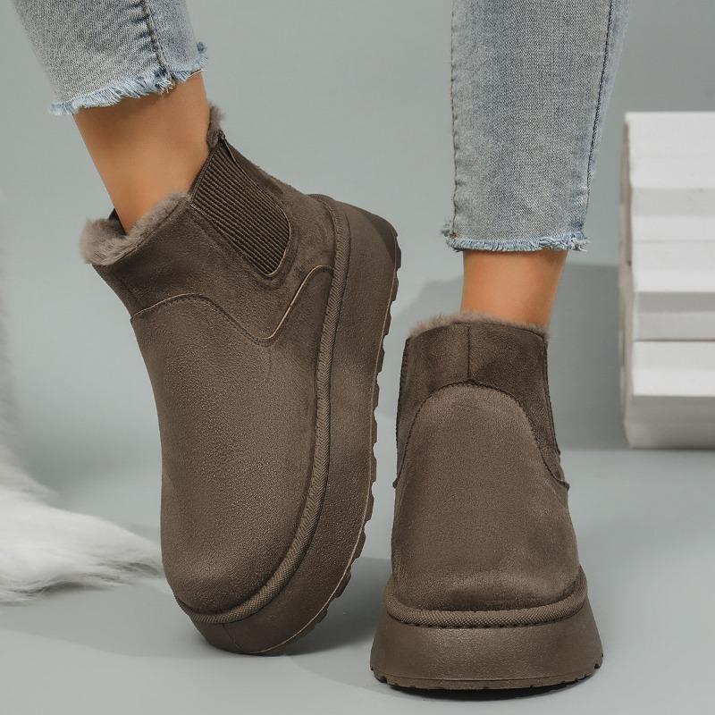 Autumn and winter new women's thick-soled snow boots cotton shoes warm and velvet elastic foot boots 44