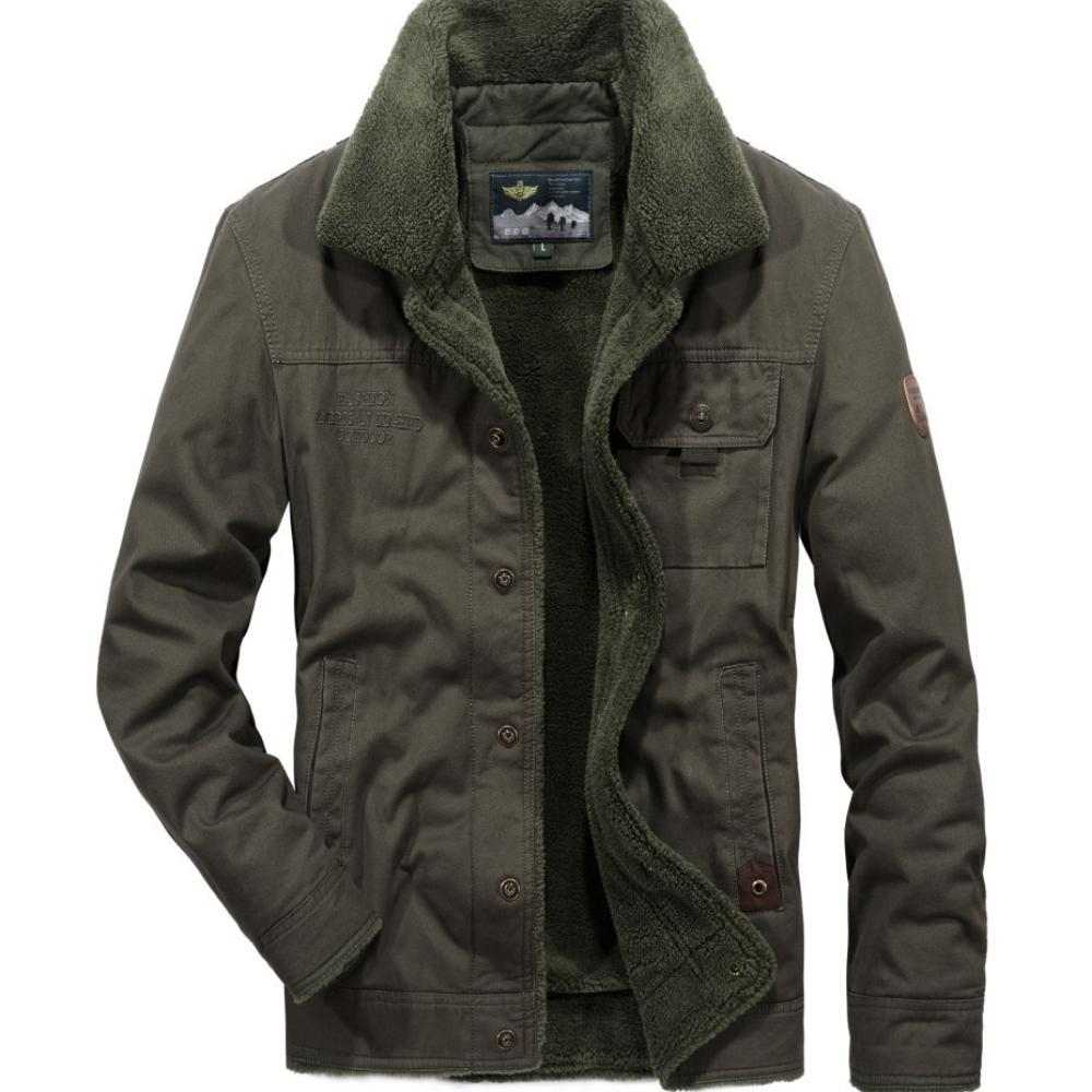 Winter Herren Baumwolle gefütterte Jacke mit dickem Revers Warmer Mantel Mittleren Alters Loose Fit Baumwolle gefütterte Jacke