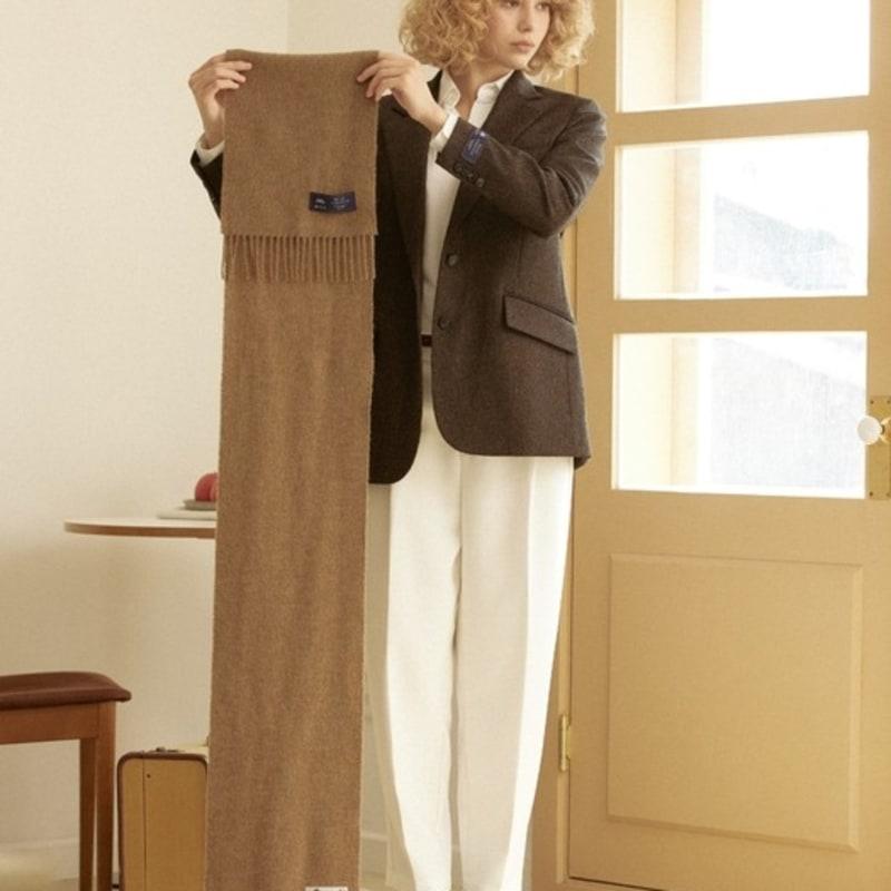 ABRAHAM MOON Merino Wool Muffler 25cm - Camel