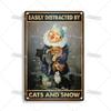 Funny Cat Retro Poster, Aluminum Metal Wall Decor 20x30cm