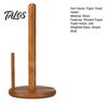 Talos Wooden Paper Towel Holder, One-Handed Operation Dispenser, Freestanding Countertop for Kitchen Bathroom