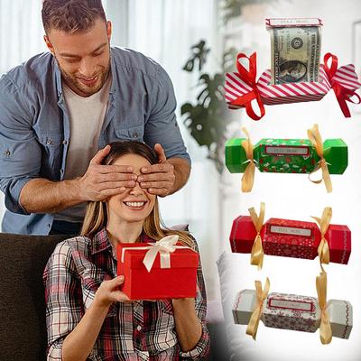 Sobres de Dinero Sorpresa Navideños Bolsillo de Tirar 1/4PCS Bolsa de Caramelo para Efectivo Tirar DIY Decoración de Regalo con V4G1