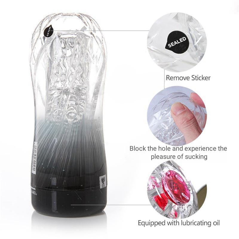 Soft Pussy Vagina Male Masturbator Cup Sex Toys Transparent Adult Endurance Exercise Sex Product Vacuum Cup for Men Masturbador