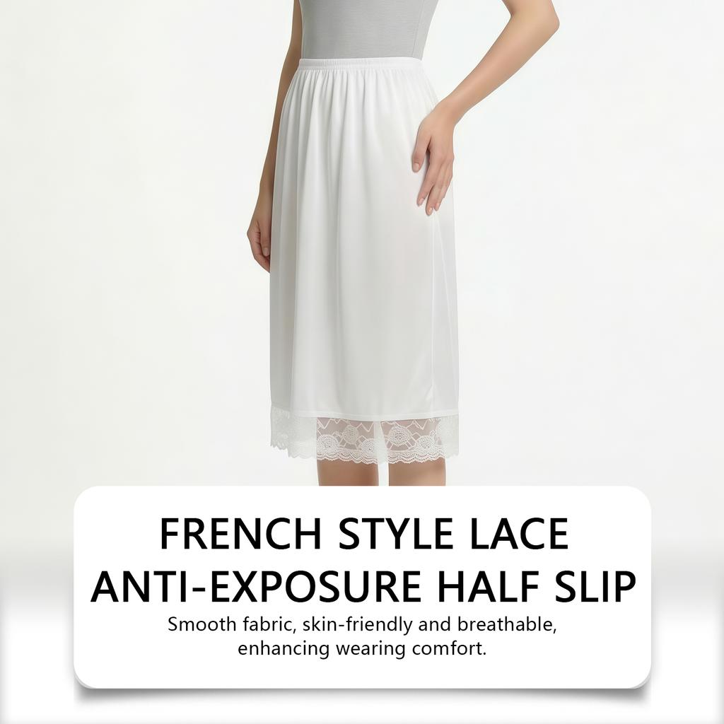 Zeriluna French-style lace anti-exposure underdress Elegant and lightweight women's fashion underdress to prevent exposure