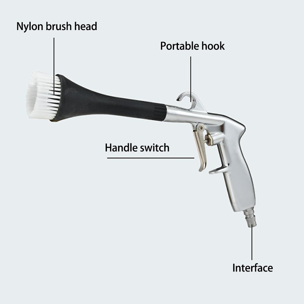Car Beauty Tools Tornado Blower Gun With Brush Dust Blower Cleaning Brush Efficient Dry Cleaning Gun Spray Gun Car Cleaning Tool