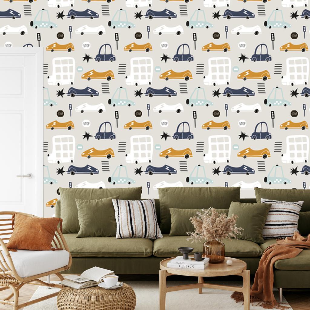 Cars and Trucks Wallpaper for Living Room and Bedroom 50x1000