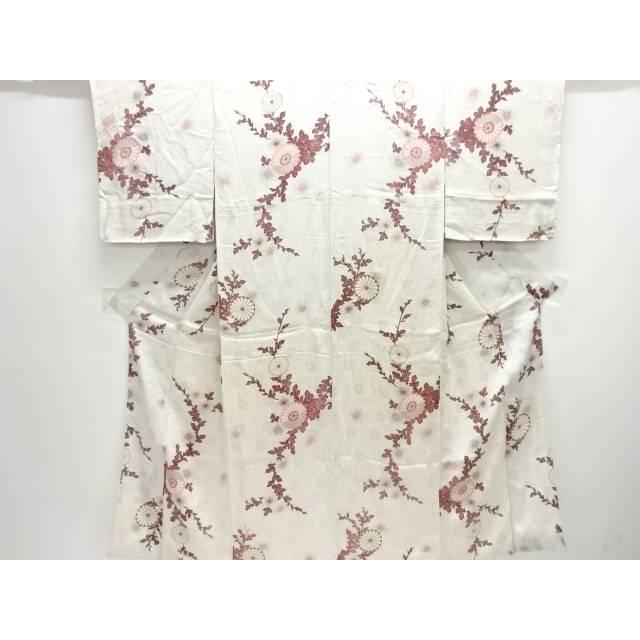Flower pattern kimono [antique] [used] [worn] [chireme/brocade]
