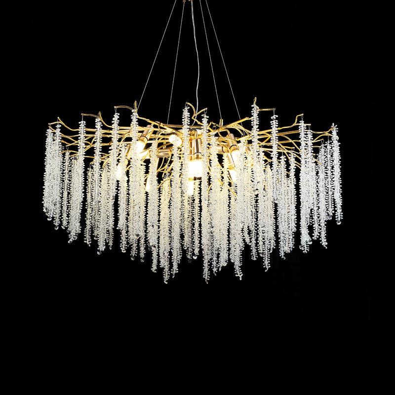 French Modern Crystal Branch Chandelier - Luxury Living Room Light