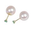 Gemini Emerald 18K Pearl Earrings Earrings, Gold, Women's [Gift Wrapped]