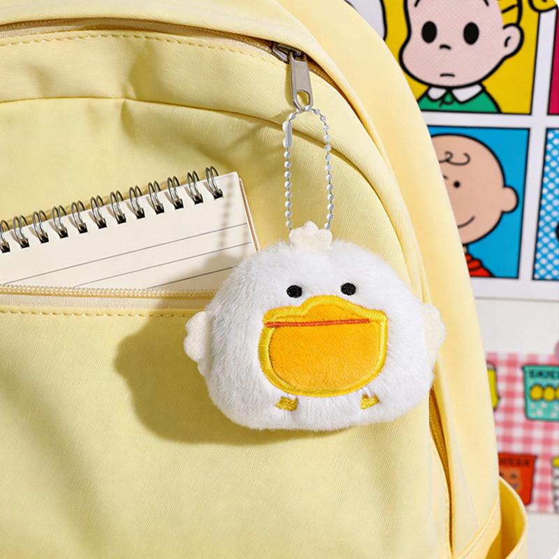 Cute Cartoon Plush Toy Keychain Bead Necklace Pendant Bird Keychain Backpack Decoration Gift