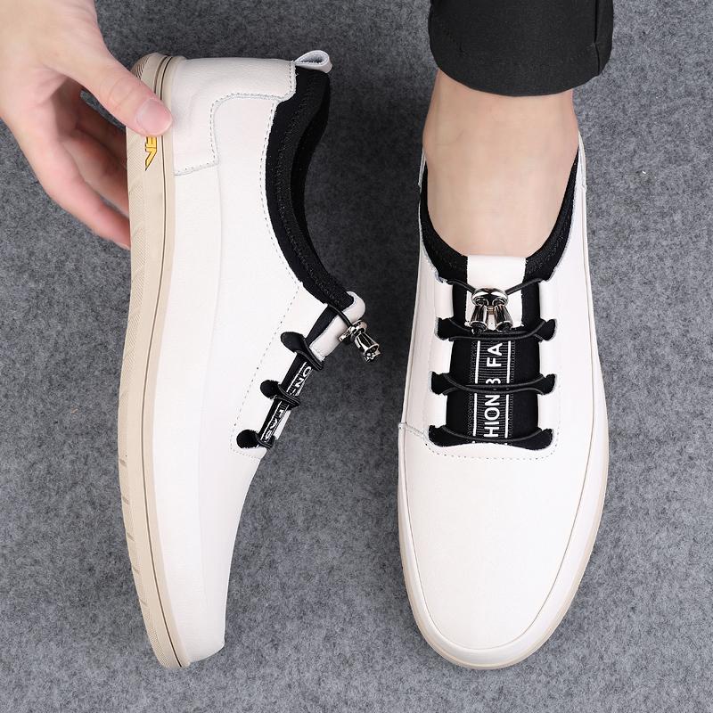 Men's Leather Shoes Spring Summer 2025 New Trendy All-match Comfy Casual Men Shoes Lightweight Sneakers Flats Shoes Size 37-45