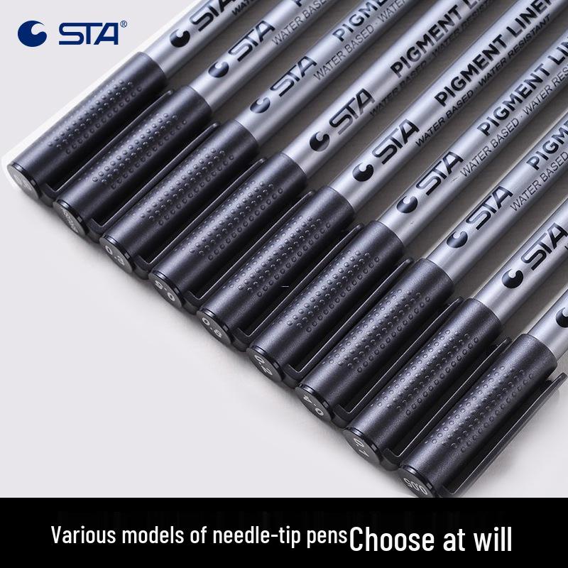 Sta Needle 8050 Waterproof Outline Pen for Anime Design, Hand-Painted Line Drawing, Signature, and Line Art.