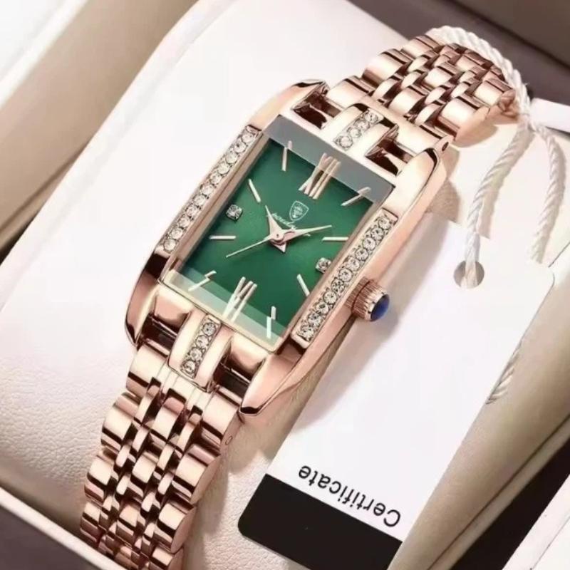 POEDAGAR High Quality Diamond Watch Top Brand Luxury Fashion Business Rectangle Waterproof Quartz Ladies Watches Stainless Steel
