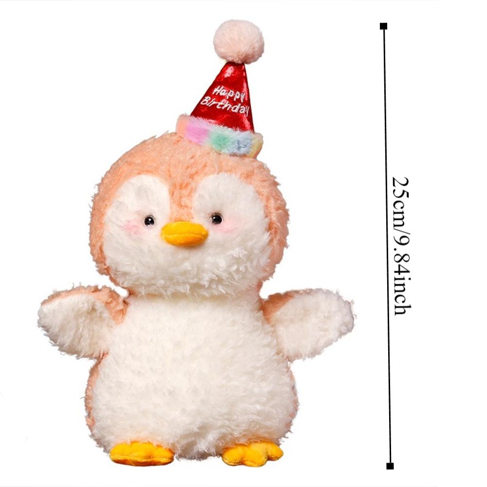 Soft Birthday Hat Animal Kids Doll Simulation Birthday Penguin Plush Doll Home Decor