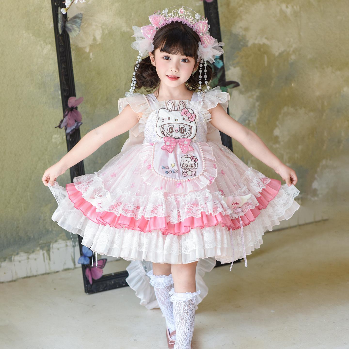 

Дівчаче пишне плаття принцеси Лоліти - Весна/Осінь День народження Мультяшний Лабубу 130cm