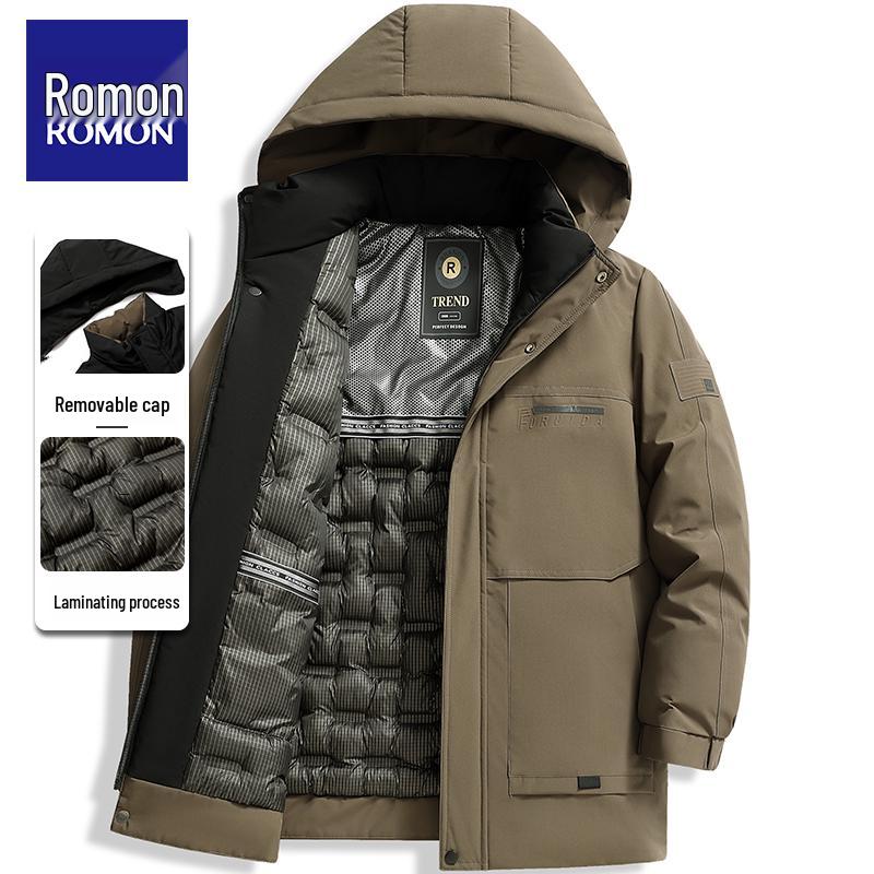 Luomeng Herren Winterjacke aus dicker Baumwolle - Kälteschutz mit Graphen für Männer mittleren und höheren Alters