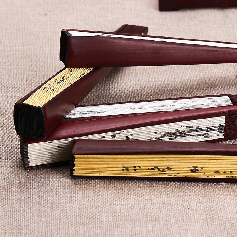 Éventail pliant de style ancien de 8 pouces: Éventail promotionnel portable pour hommes chinois