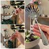 Decorative Serving Spoon Hammer-Grain Handle Shell Shape Design Polished Mirror Finish Soup Kitchen Tableware Artistic