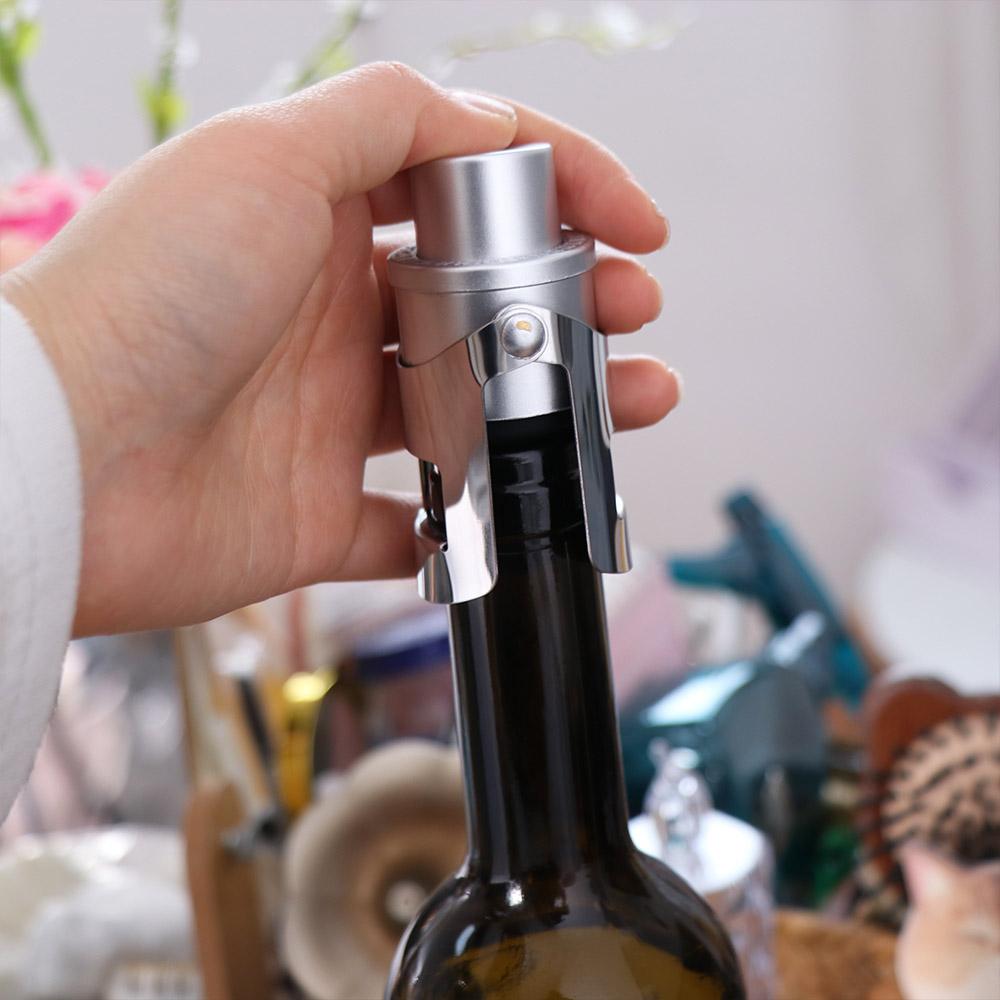 2pcs Reusable Vacuum Champagne Stopper Built-in Pressure Pump Wine Bottle Cap Wine Bottle Plug Pub