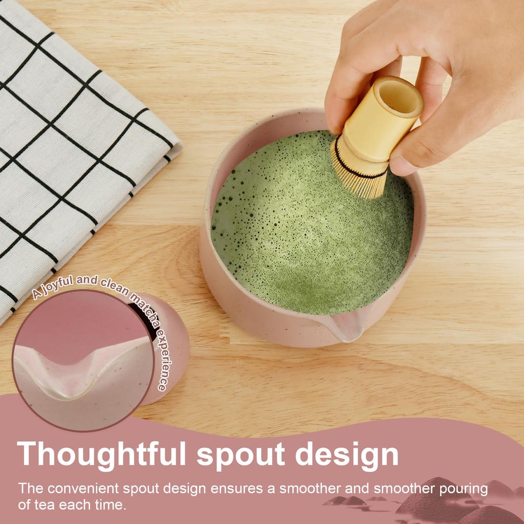 Traditional Matcha Tea Set 4 Pcs Japanese Matcha Set Reusable Matcha Whisk Set Elegant Matcha Starter Kit Manual Matcha Making