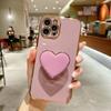 Applicable to Apple 17PLUS mobile phone case love airbag invisible bracket 16Pro bracket 13 fine hole 15 electroplated TPU