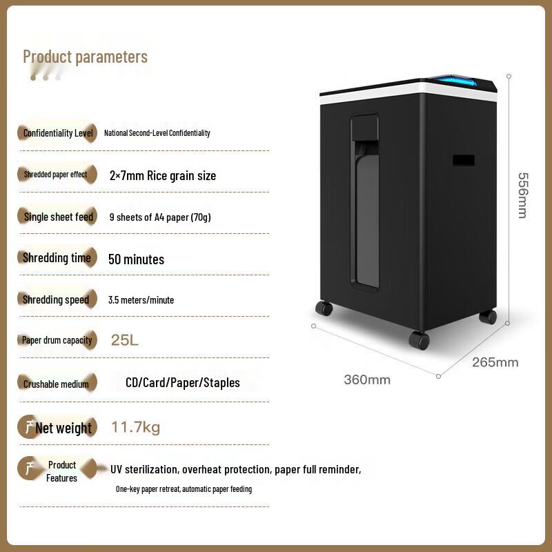 Comi Commercial Cross-Cut High-Security Shredder with Sterilization System, Model 3868
