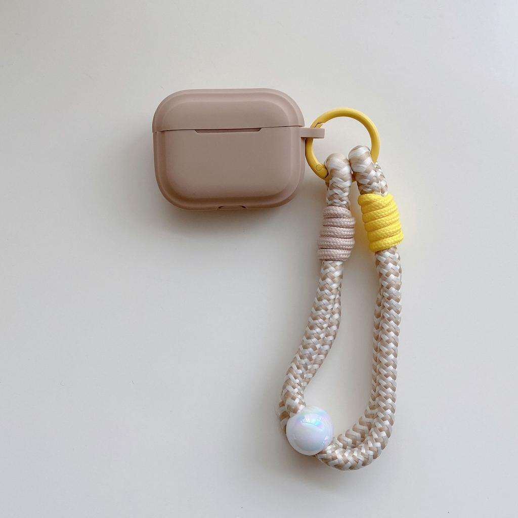 Solid color silicone for AirPods 1 /1 protective case pro1 wireless bluetooth 1/1 generation earphone case colored bead hand rope