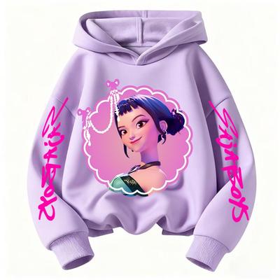 Sudadera con Dibujo de Cazador de Demonios Kpop ZOEY Sudadera con Capucha de Personaje de Anime Linda Sudadera Casual Dulce para Niña Manga Larga