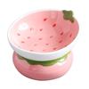 1pcs Ceramic Raised Cat Bowl, Elevated Cat Food Bowl for Indoor Cats, Anti Vomiting &Protect Pet's Spine, Cute Tilted Cat Dish