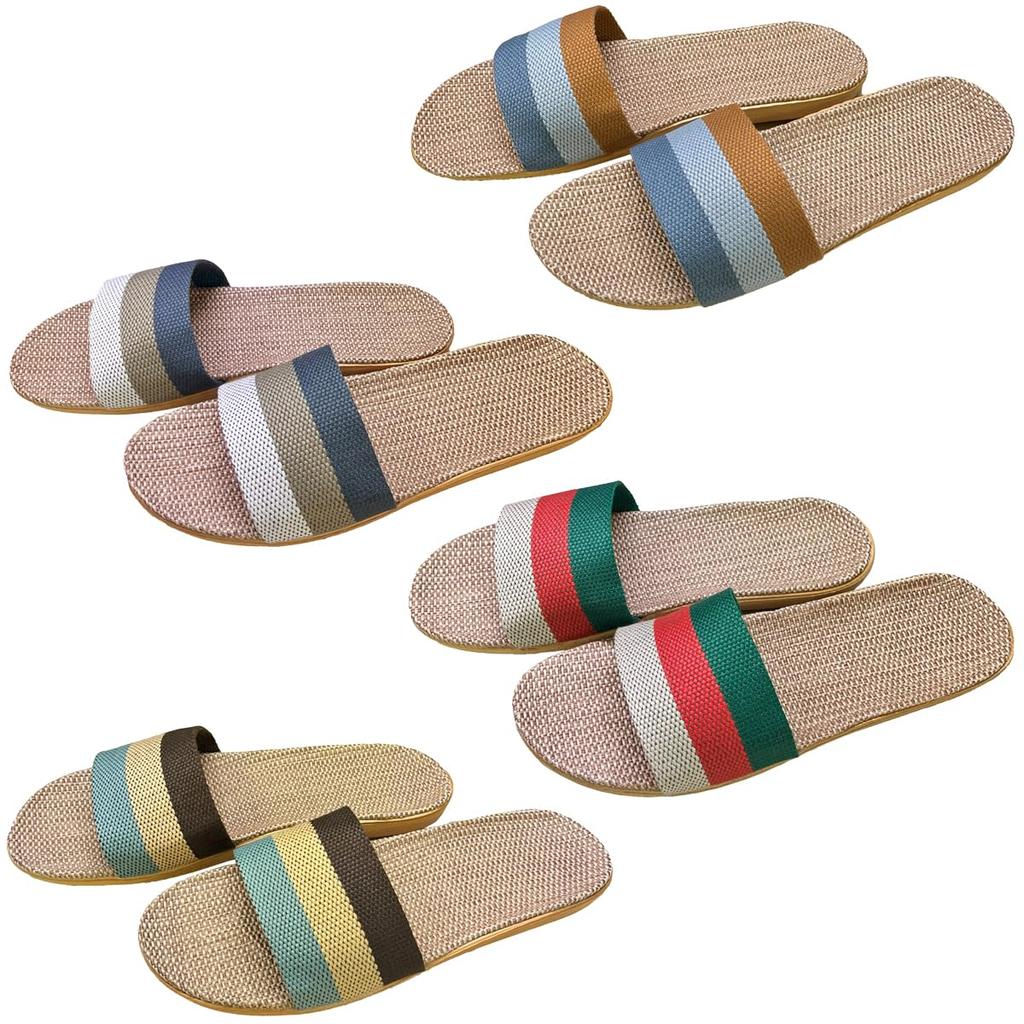 KASSAI Linen Slippers of 4 Size (Set Men's Colors, 27.0 cm)