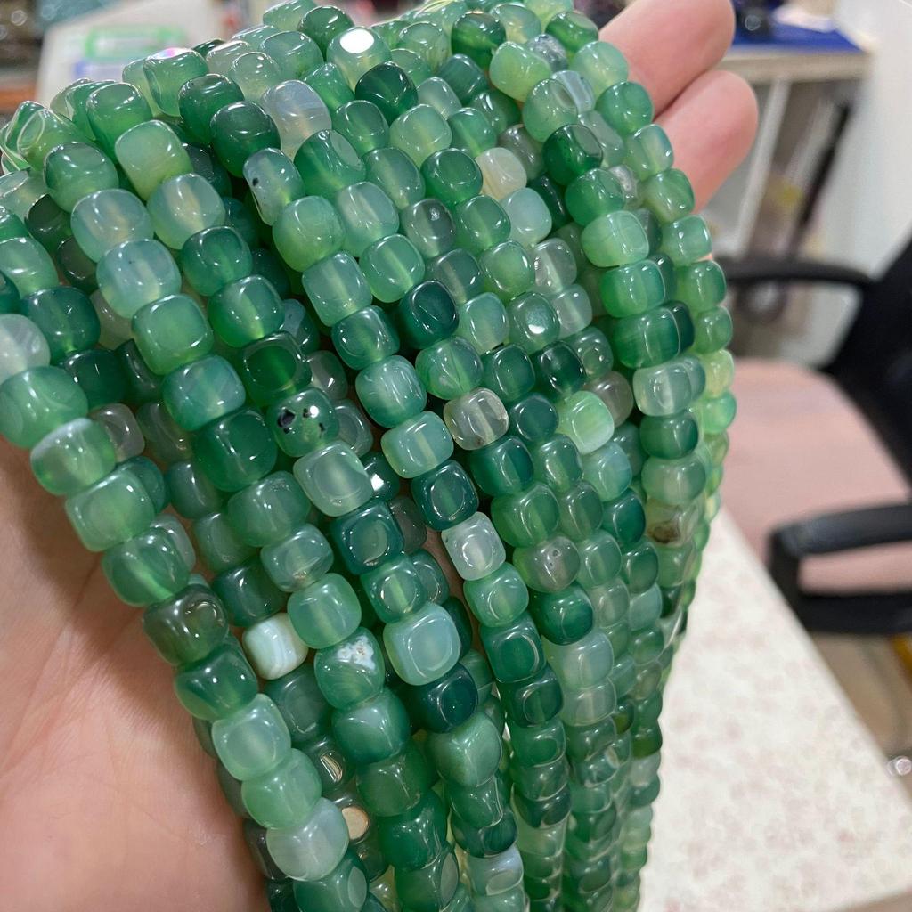 Square Green Agate Beads - 8MM DIY Jewelry Accessories Live Stream Exclusive