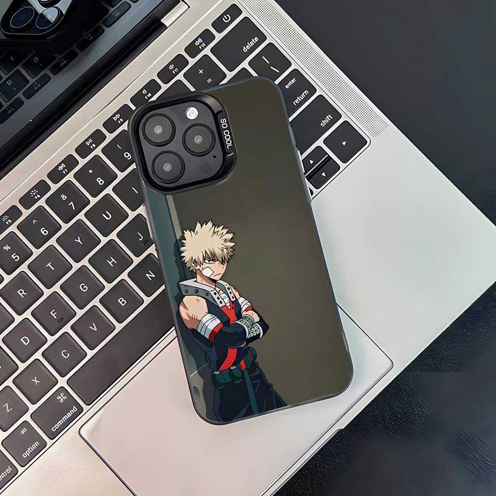 

B-Bakugo My Hero A-Academia Phone Case For iPhone 17,16,15,14,13,12,11,Pro,XS,Max,Plus,Mini,SE4,E Black Matte Shockproof Cover iPhone12PROMAX