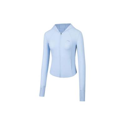 Training Series Solid Color Zip-Up Hooded Breathable Cooling UV Protection Jacket Women Jacket Sky-Blue 962427701-2