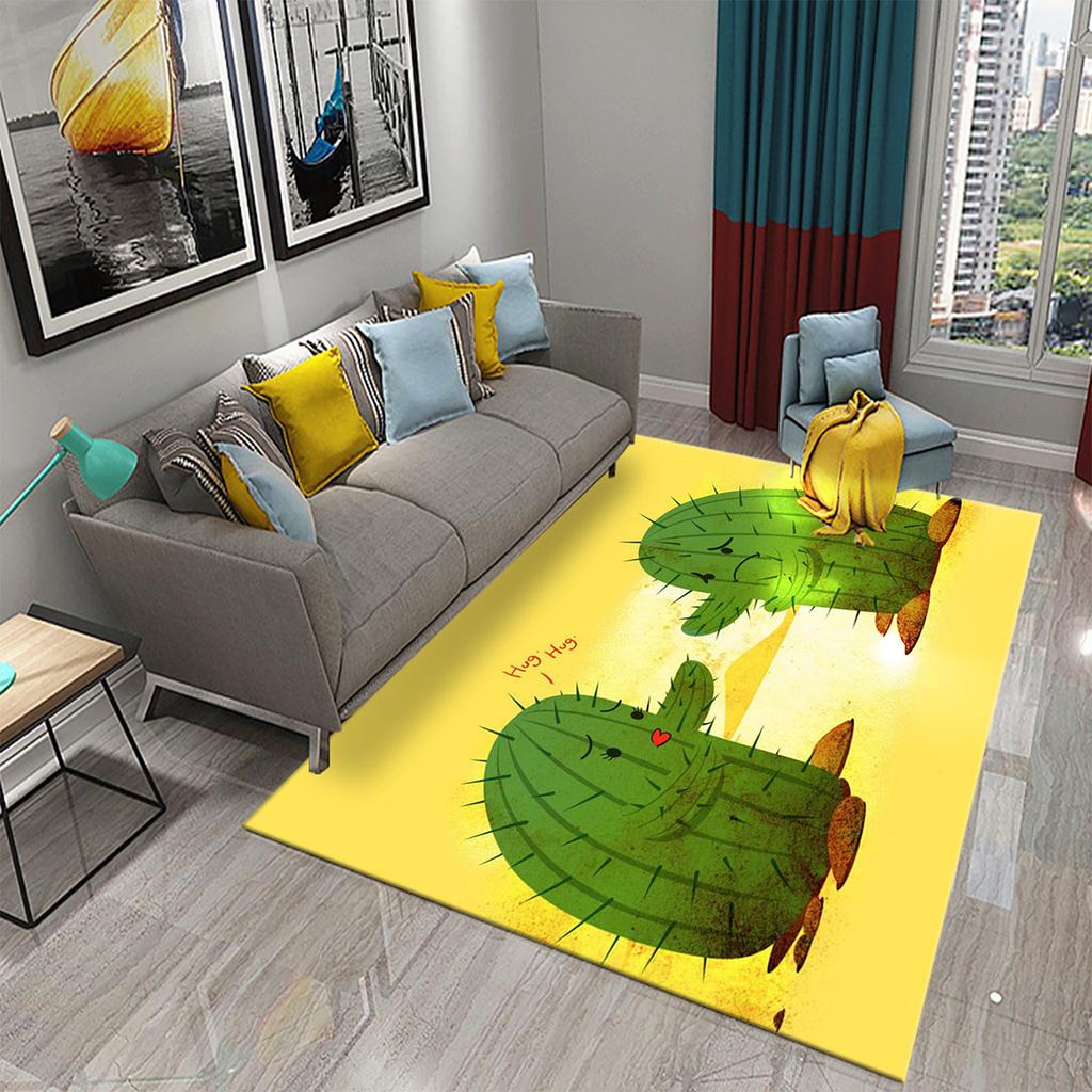 3D Cartoon Cactus Carpet for Kitchen Anti-slip Mat Gift Modern Living Room Balcony Bedroom Bathroom Carpet Door Hallway Area Mat