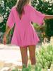 Womens Summer Slim Fit Romper Short Sleeve Crew Neck Jumpsuit with Pocket