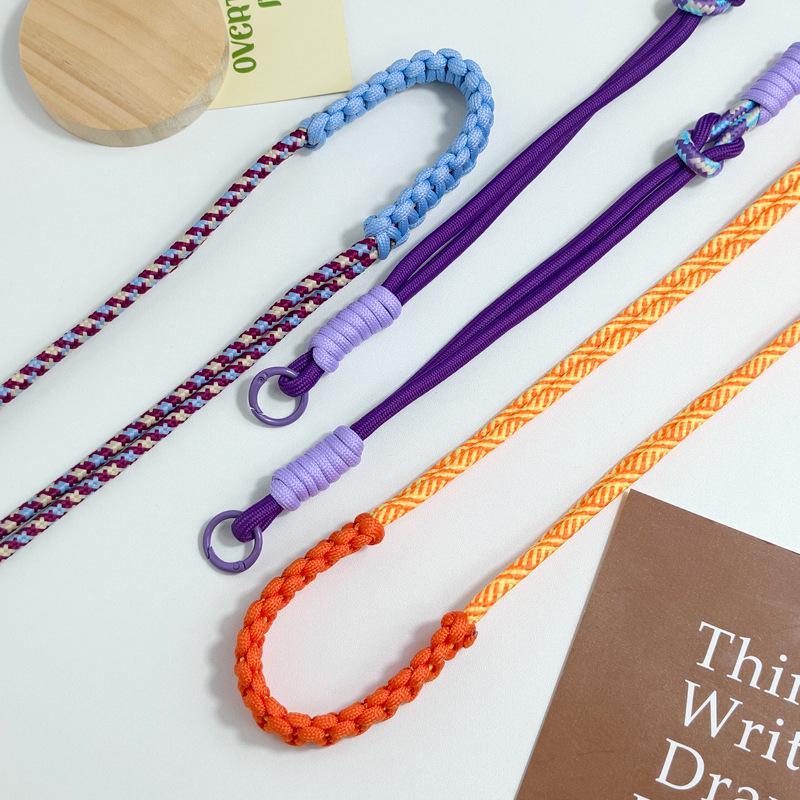 Huayang Customizable Color Block Hand-Woven Phone Lanyard & Water Bottle Chain Accessories