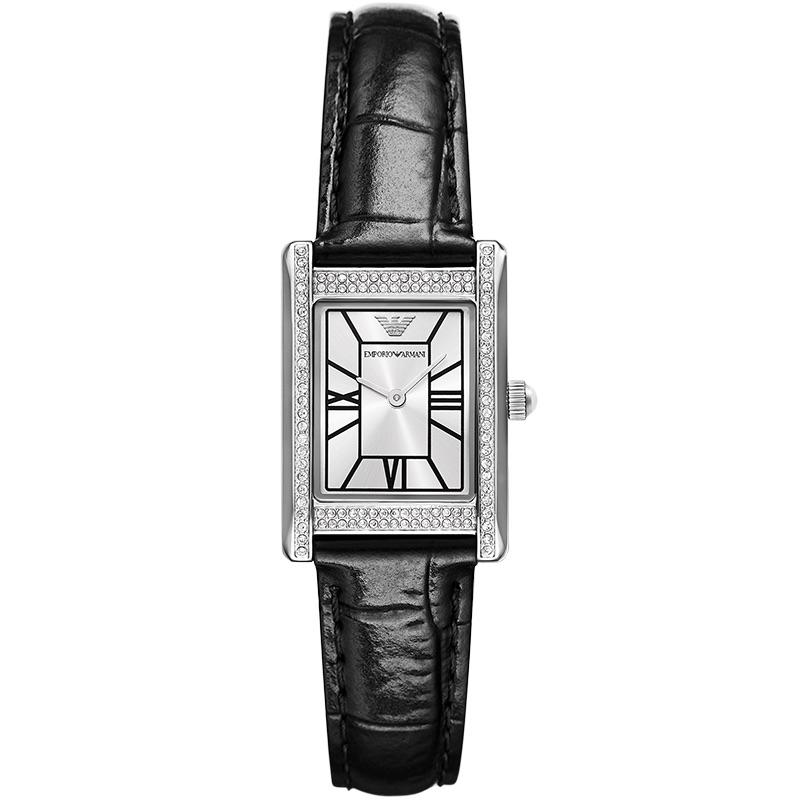 Emporio Armani Women's Silver Watch Quartz Movement Leather Strap 22*32Mm Dial Watches Ar11623-Clg