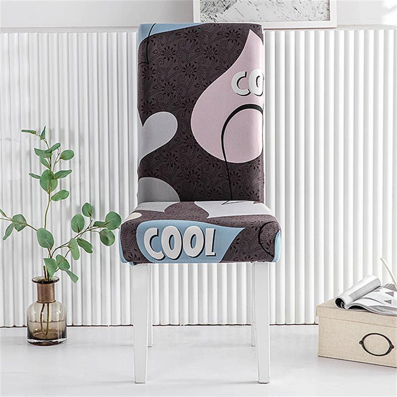 1Piece Printed Dining Room Chair Cover Spandex Elastic Stretch Slipcovers for Kitchen Hotel Banquet Living Room Home Decoration