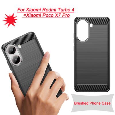 Brushed Phone Case For Xiaomi Redmi Turbo 4 Case Cover For Xiaomi Poco X7 Pro Case Shockproof Soft Funda Para Back Cover