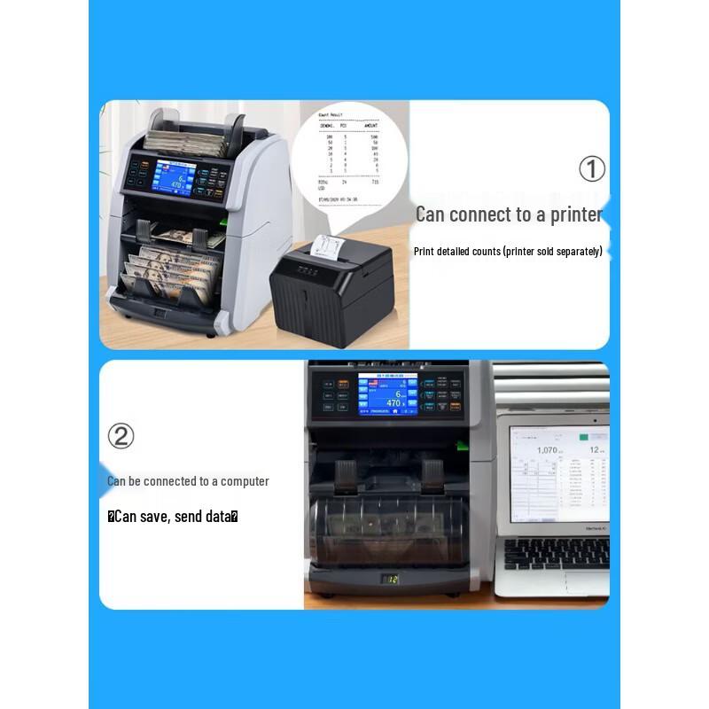 Weirong 6070(A) Multi-Currency Banknote Counter International Edition CN Plug (adapter Included)
