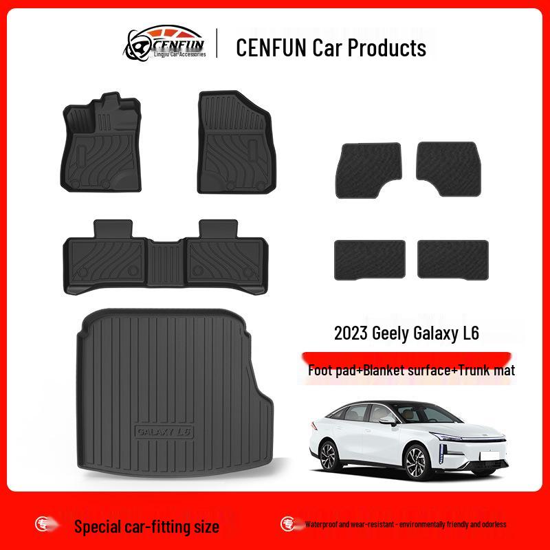 Geely Galaxy L6/L7 TPE Waterproof Floor & Trunk Mats, Odorless Backrest Pad, Eco-friendly Carpet for 2023 Models