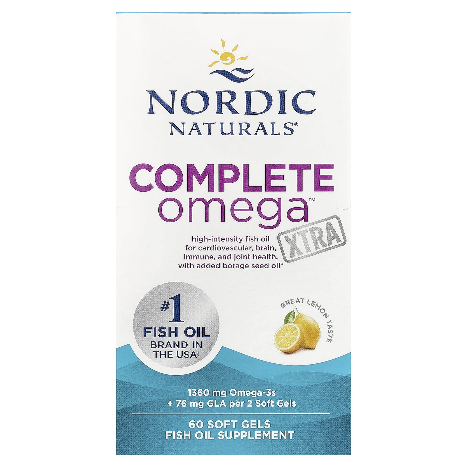 

Complete Omega Xtra, Lemon, 60 Softgels (680Mg per Softgel)