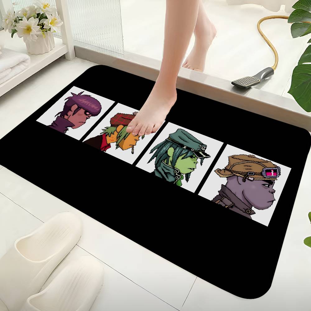 Gorillaz Band Bathroom Mat INS Style Soft Bedroom Floor House Laundry Room Mat Anti-skid Welcome Doormat