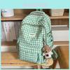 Minimalist Grid Backpack For Women And Girls With Waterproof Nylon For Casual Travel