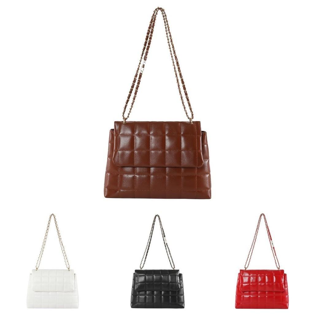 Elegant Pu Quilted Crossbody Bag For Women Stylish Chain Shoulder Bag Trendy