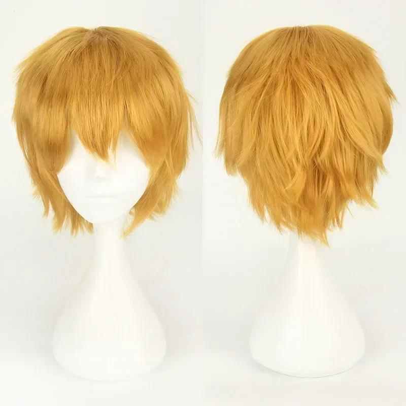 Anime Mystic Messenger 707 Cosplay Synthetic Wig Short Red Orange Heat Resistant Hair Cosplay Wigs